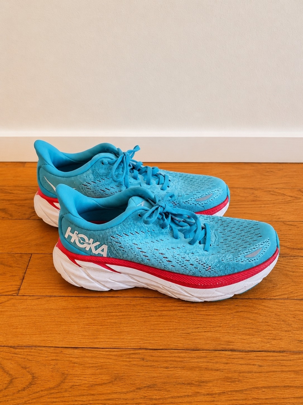 HOKA Clifton 8 Women’s Running Shoes Size 7 Blue Pink Athletic Sneakers